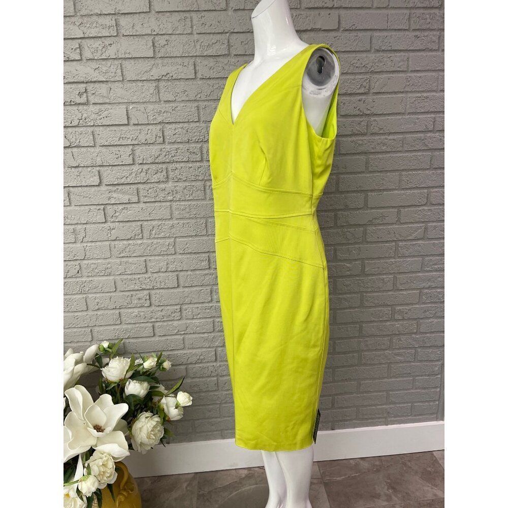 Per Una Speziale Women Sleeveless V-Neck Paneled Sheath Dress Size 12 - Picture 6 of 11
